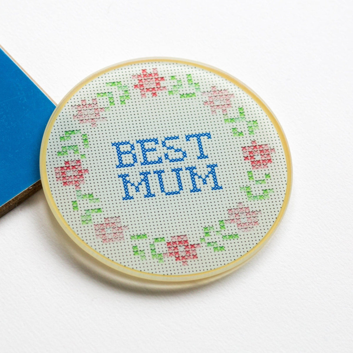Cross Stitch 'Best Mum' Coaster - Of Life & Lemons®