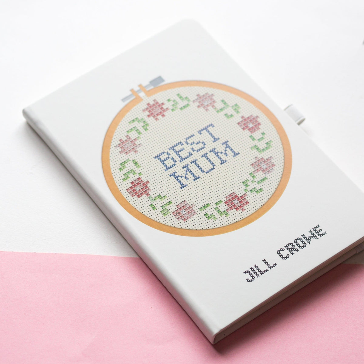 Cross Stitch 'Best Mum' Personalised Notebook - Of Life & Lemons®