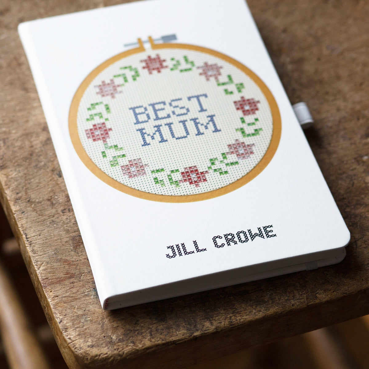 Cross Stitch 'Best Mum' Personalised Notebook - Of Life & Lemons®