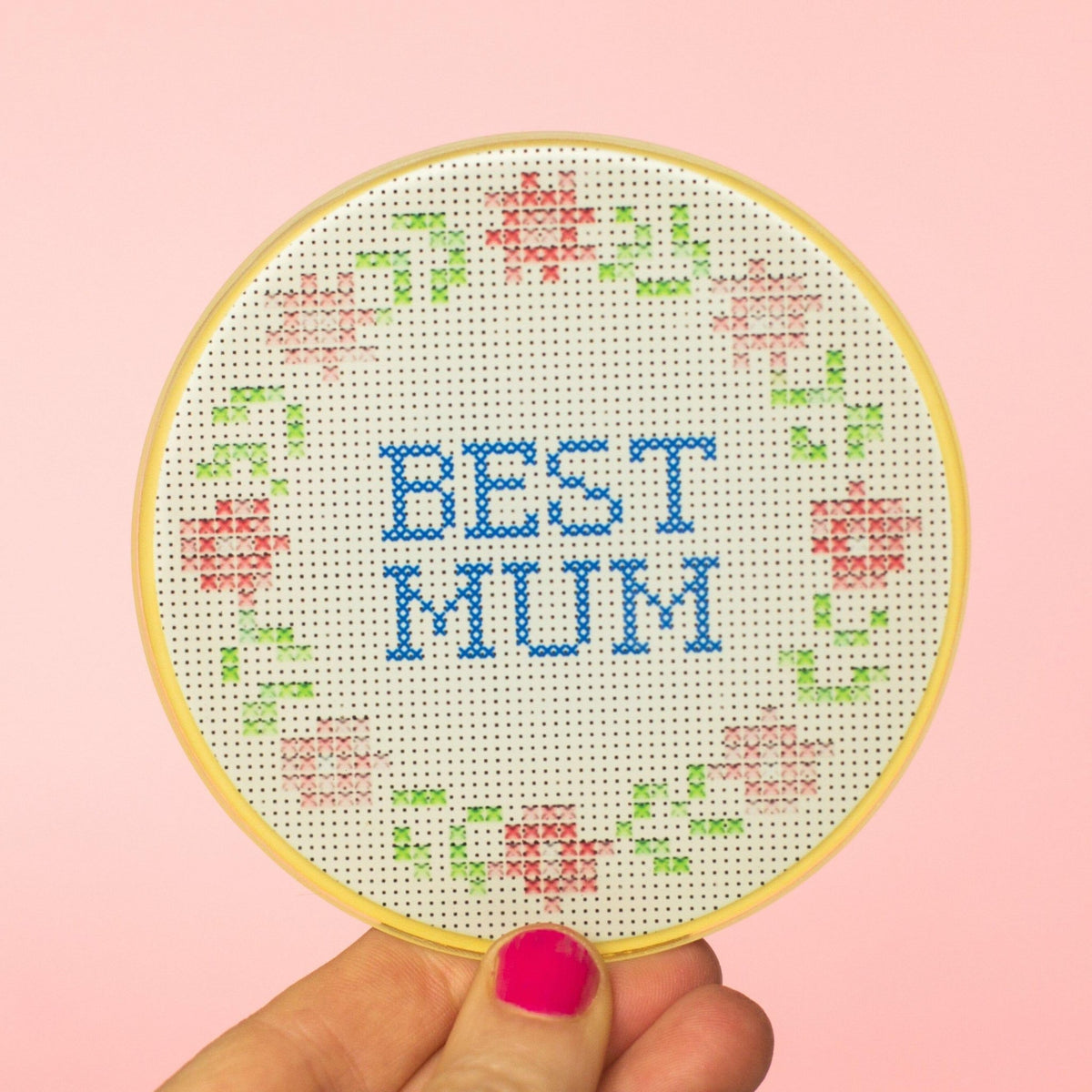 Cross Stitch 'Best Mum' Coaster - Of Life & Lemons®