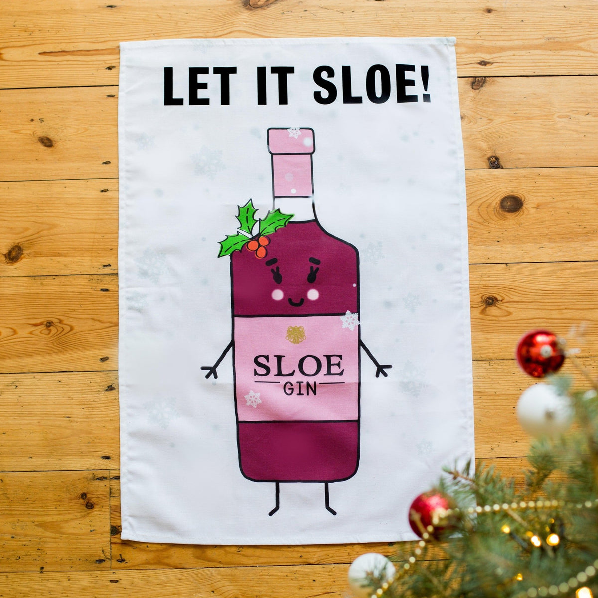 Funny Sloe Gin Christmas Tea Towel - Of Life & Lemons®