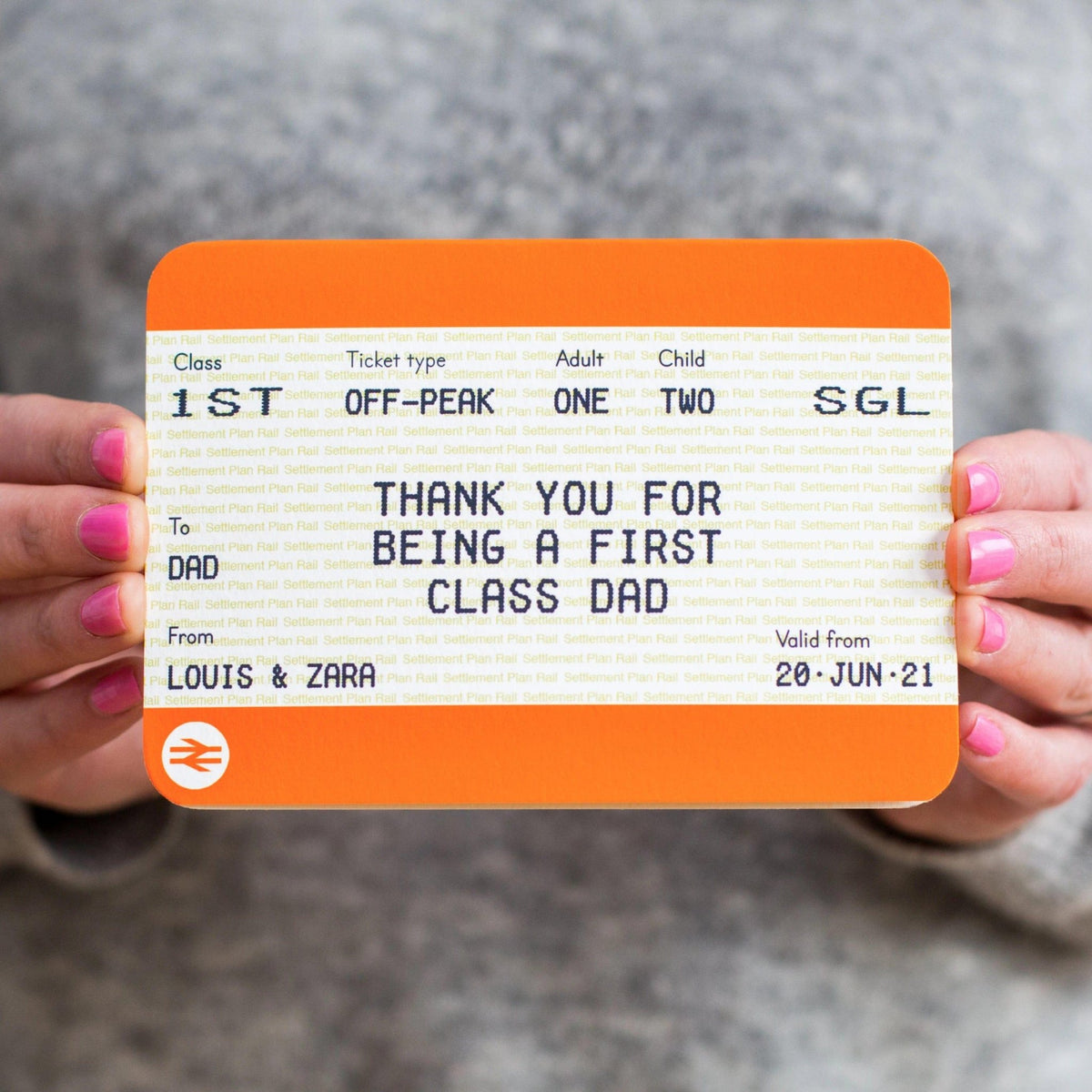 Personalised Train Ticket Father's Day Card - Of Life & Lemons®