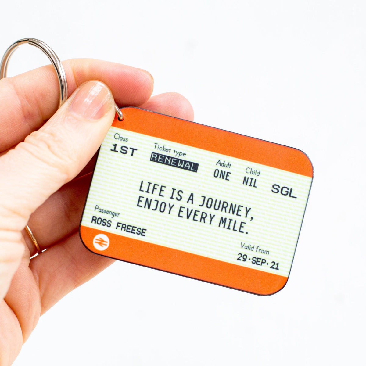 Personalised Train Ticket Birthday Keyring - Of Life & Lemons®