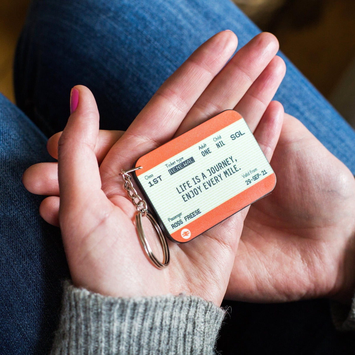 Personalised Train Ticket Birthday Keyring - Of Life & Lemons®