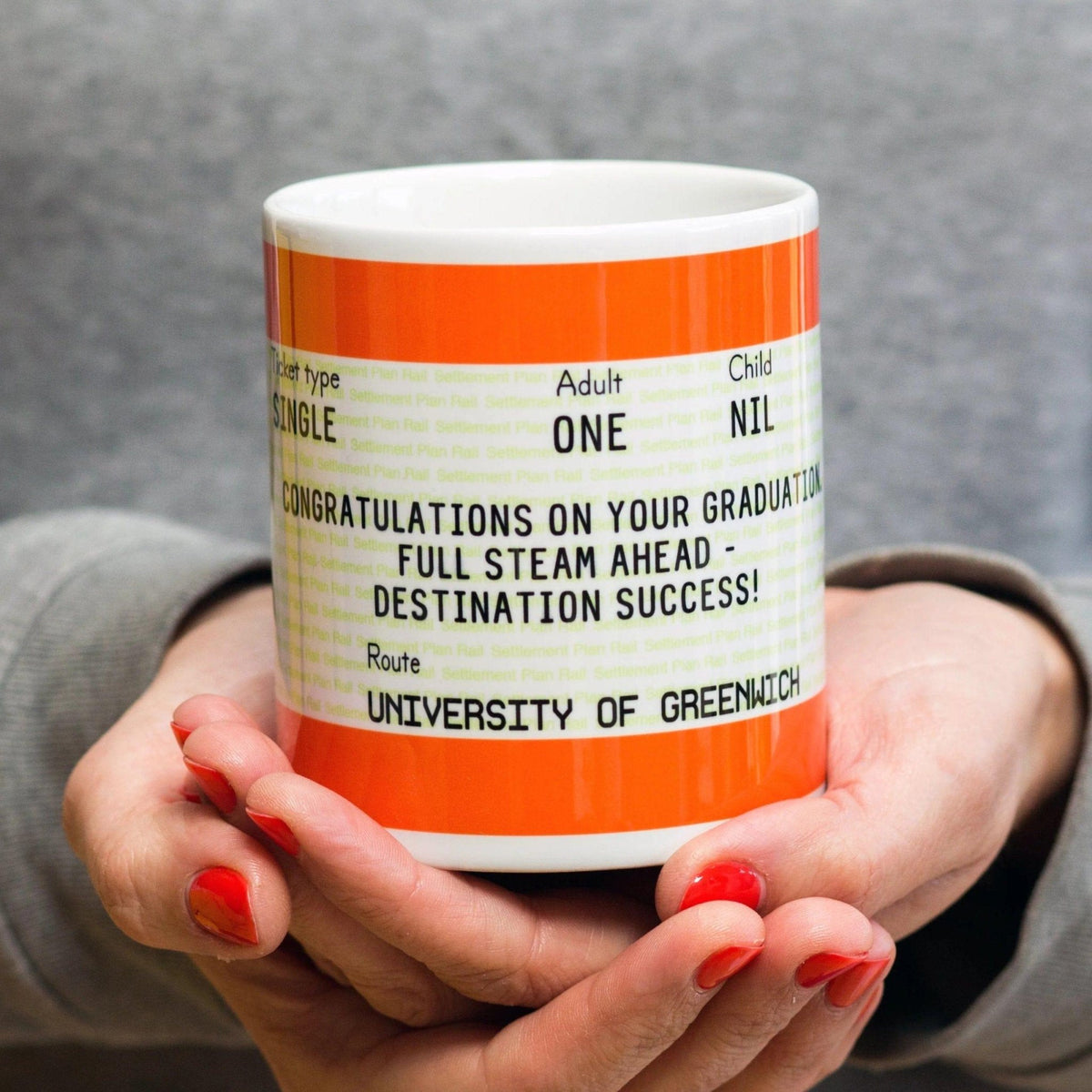Train Ticket Personalised Graduation Mug - Of Life & Lemons®