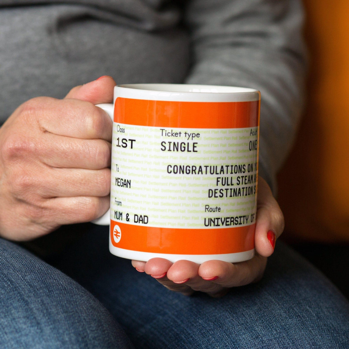 Train Ticket Personalised Graduation Mug - Of Life & Lemons®