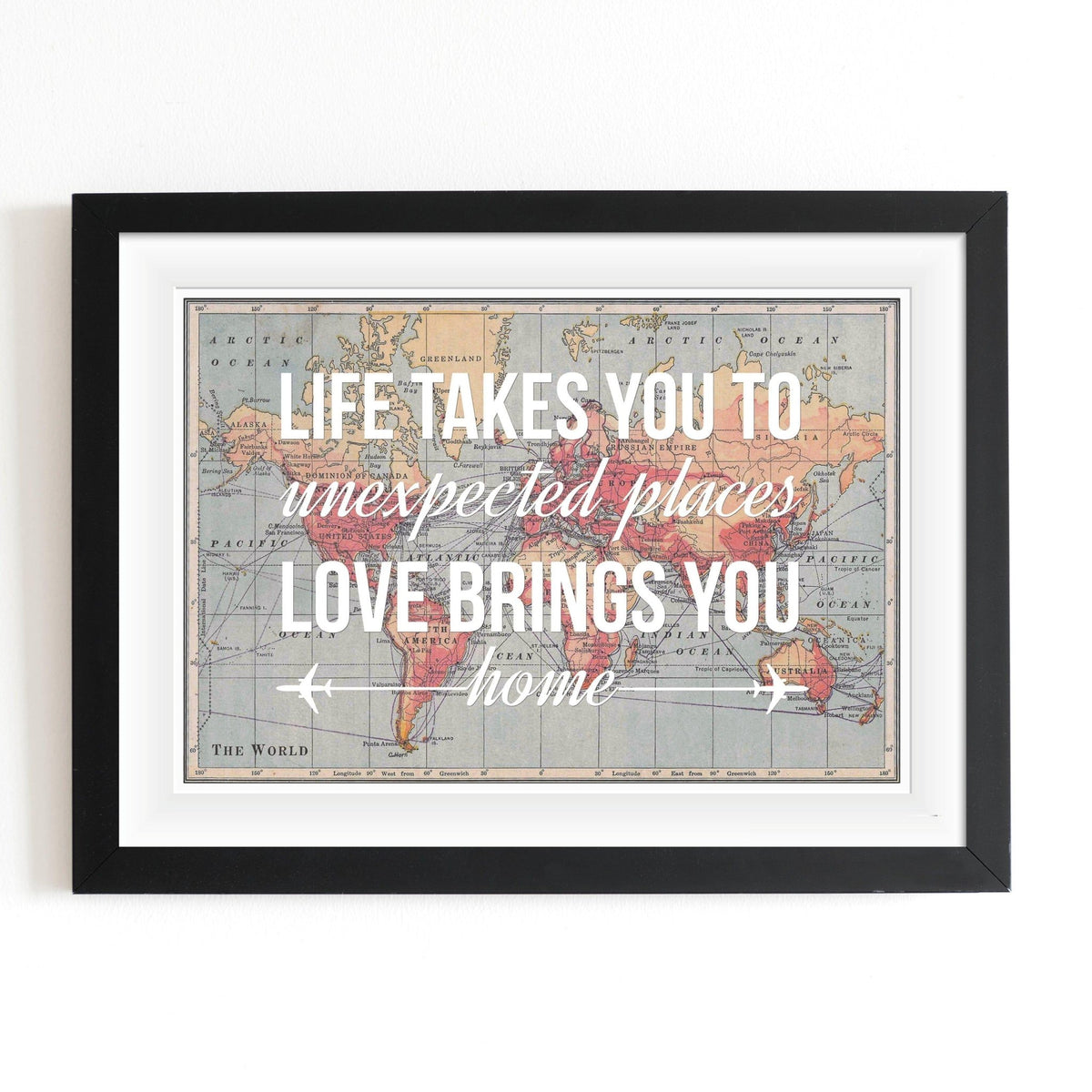 'Life Takes You' Personalised Map Print - Of Life & Lemons®