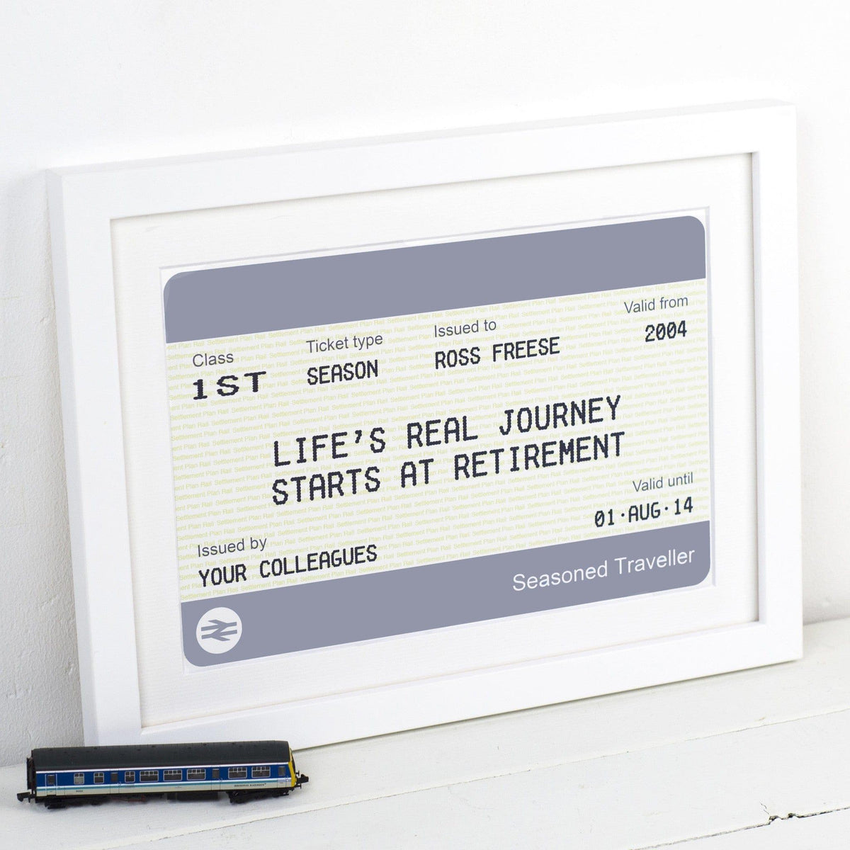 Personalised Train Ticket Retirement Print - Of Life & Lemons®