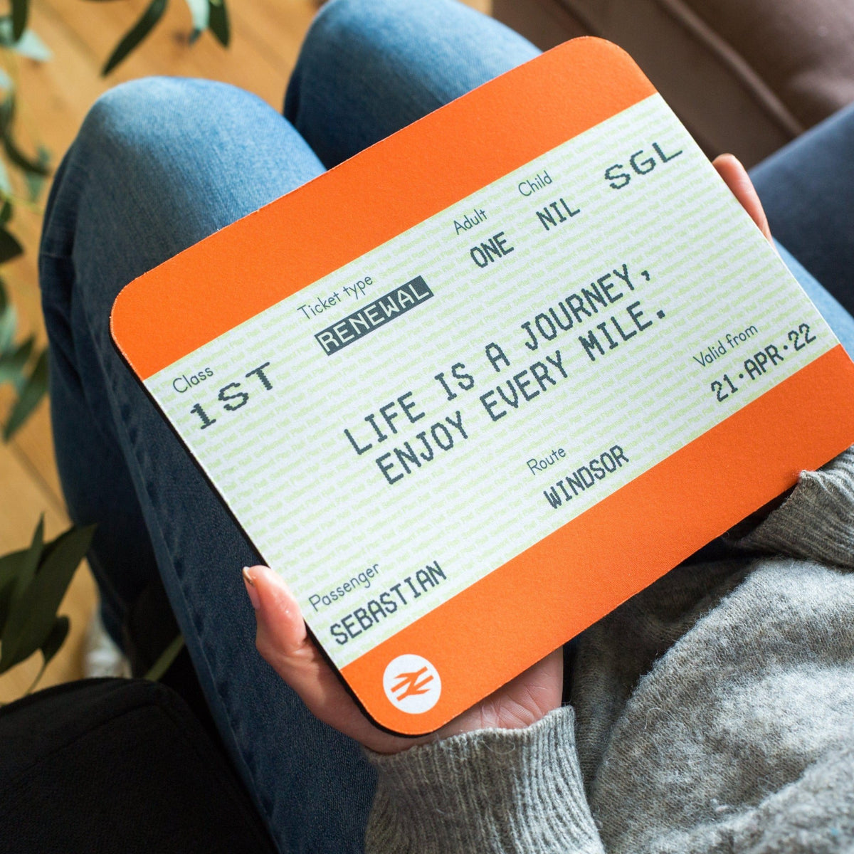 Personalised Train Ticket Mouse Mat Birthday Gift - Of Life & Lemons®