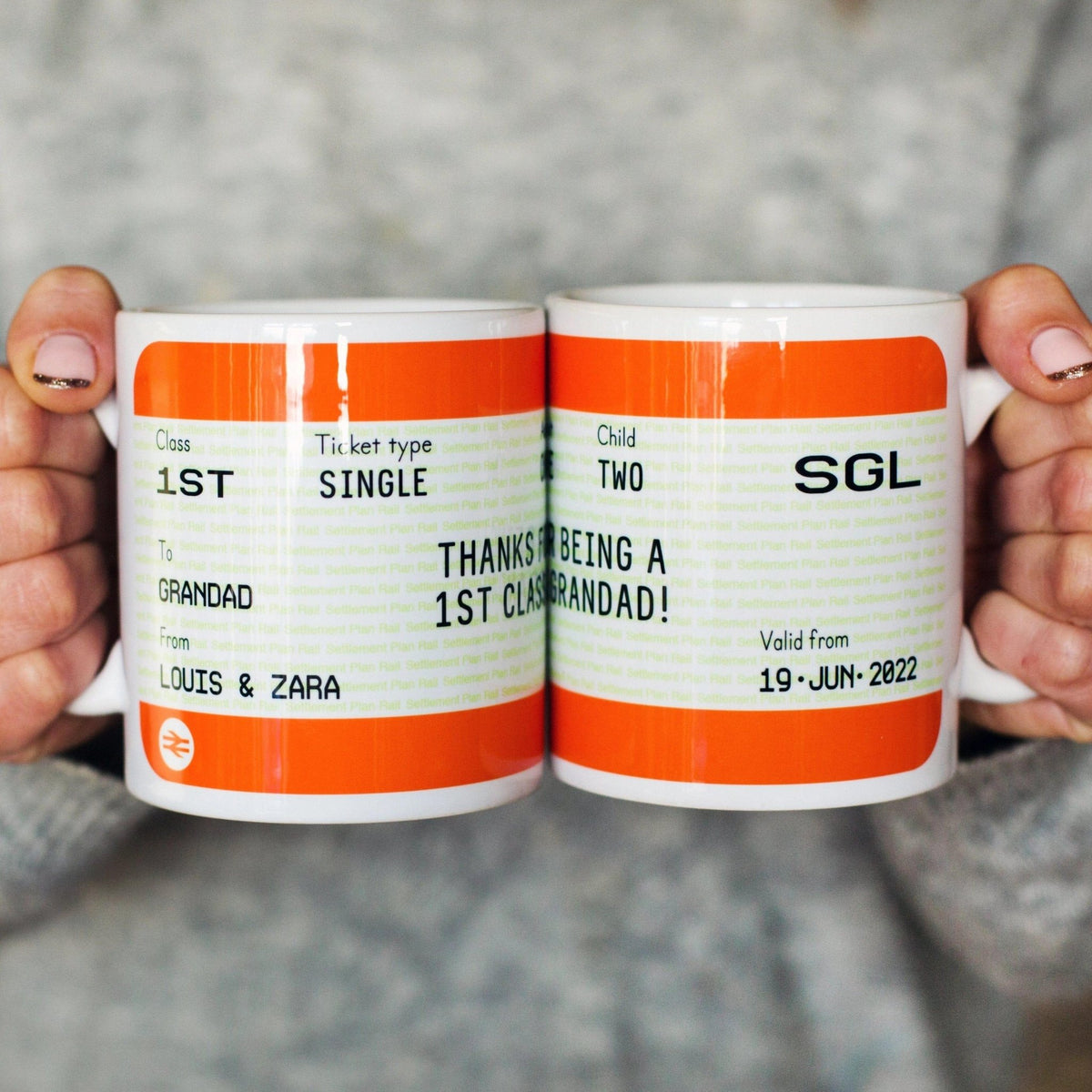 Personalised Train Ticket Mug for Grandad - Of Life & Lemons®