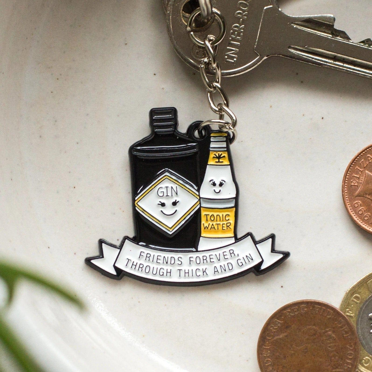 'Thick & Gin' Friendship Keyring - Of Life & Lemons®