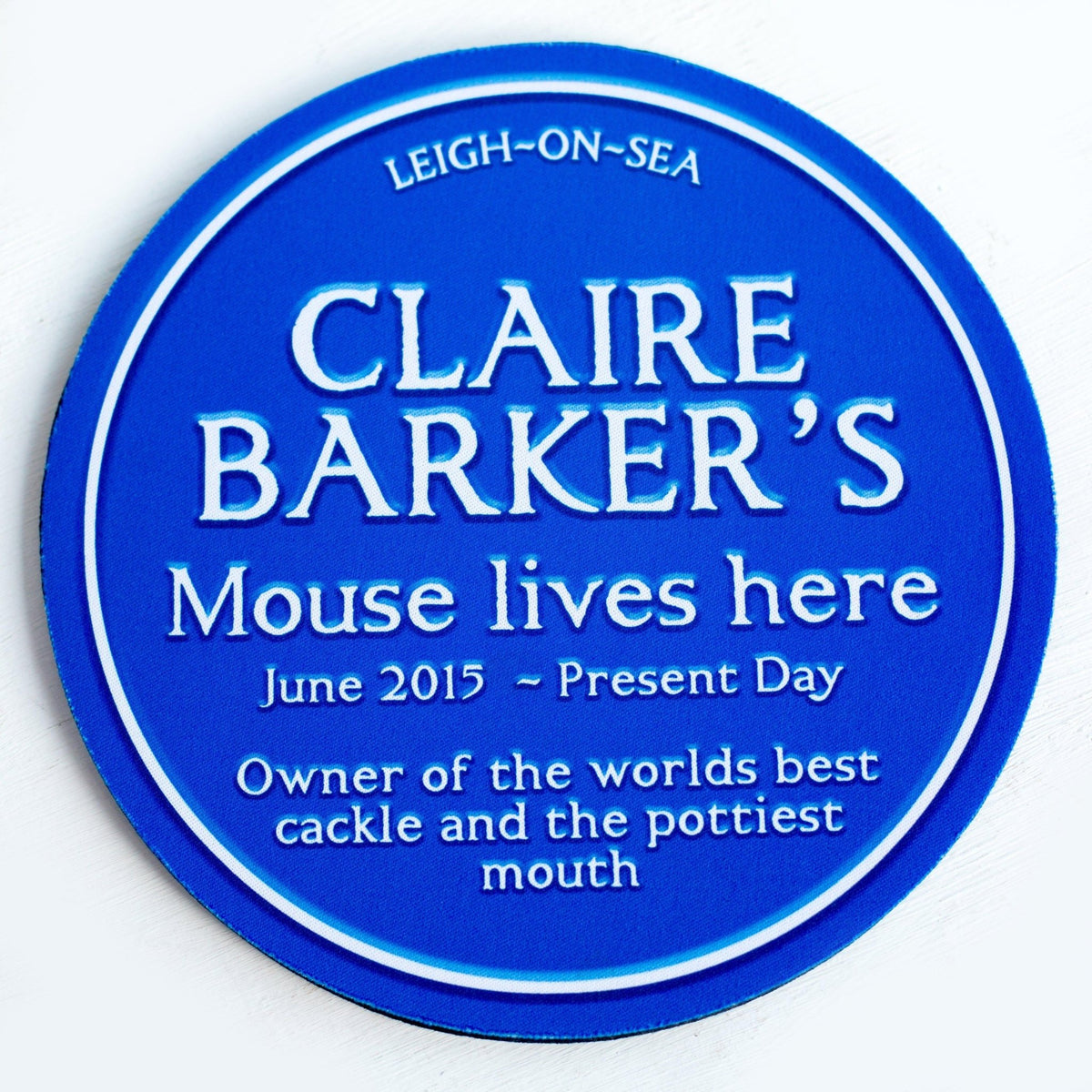Personalised Blue Plaque Mouse Mat - Of Life & Lemons®