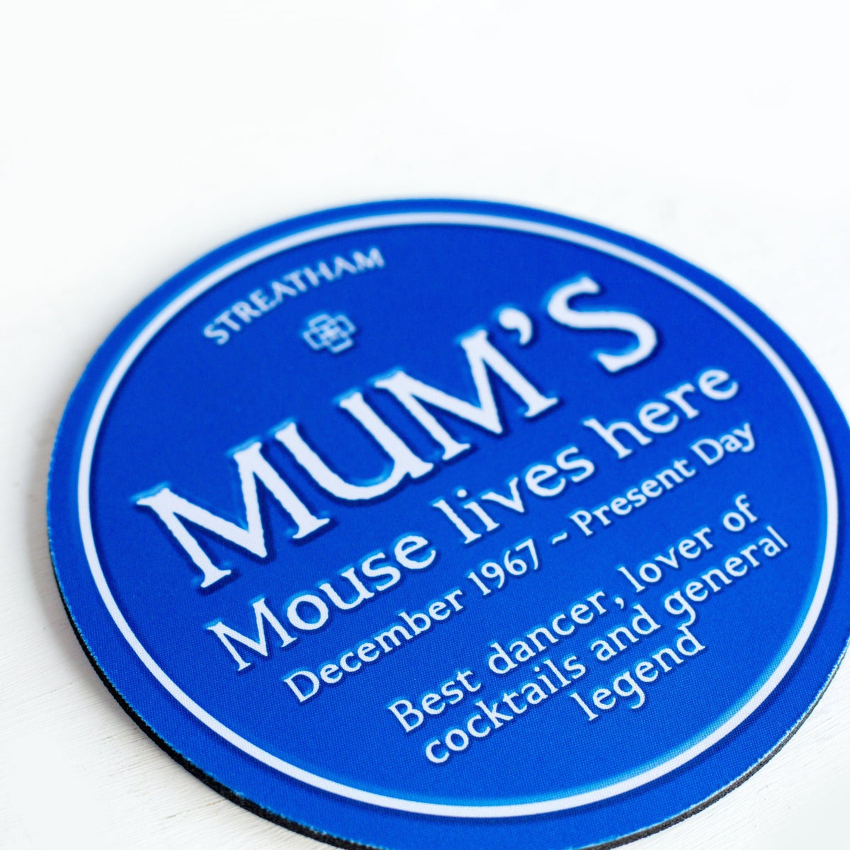 Personalised Blue Plaque Mouse Mat for Mum - Of Life & Lemons®