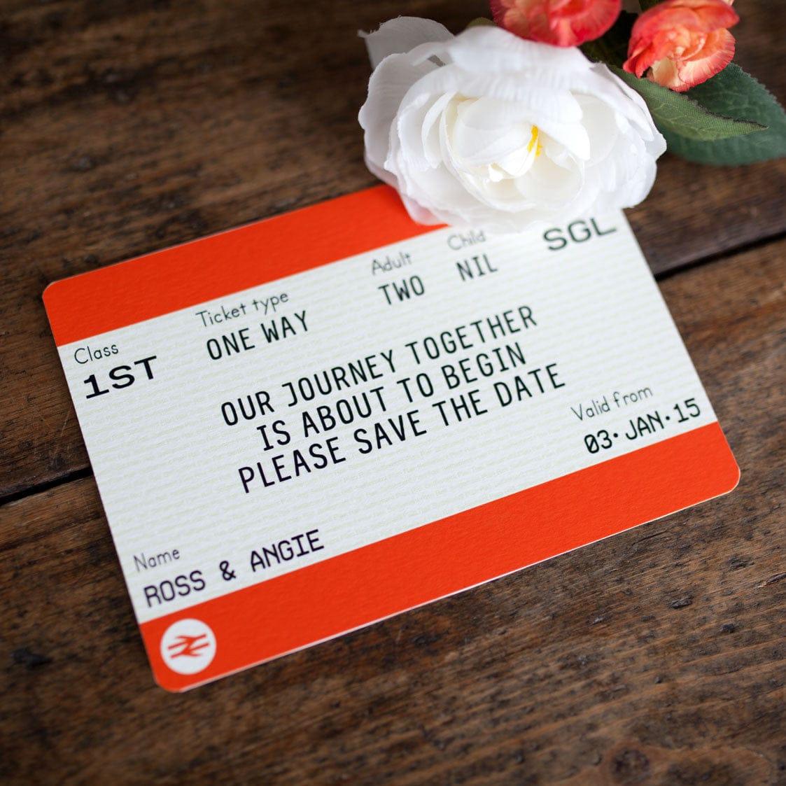 Train Ticket Save the Date Cards - Of Life & Lemons®