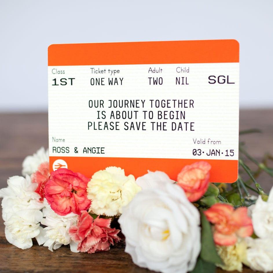 Train Ticket Save the Date Cards - Of Life & Lemons®