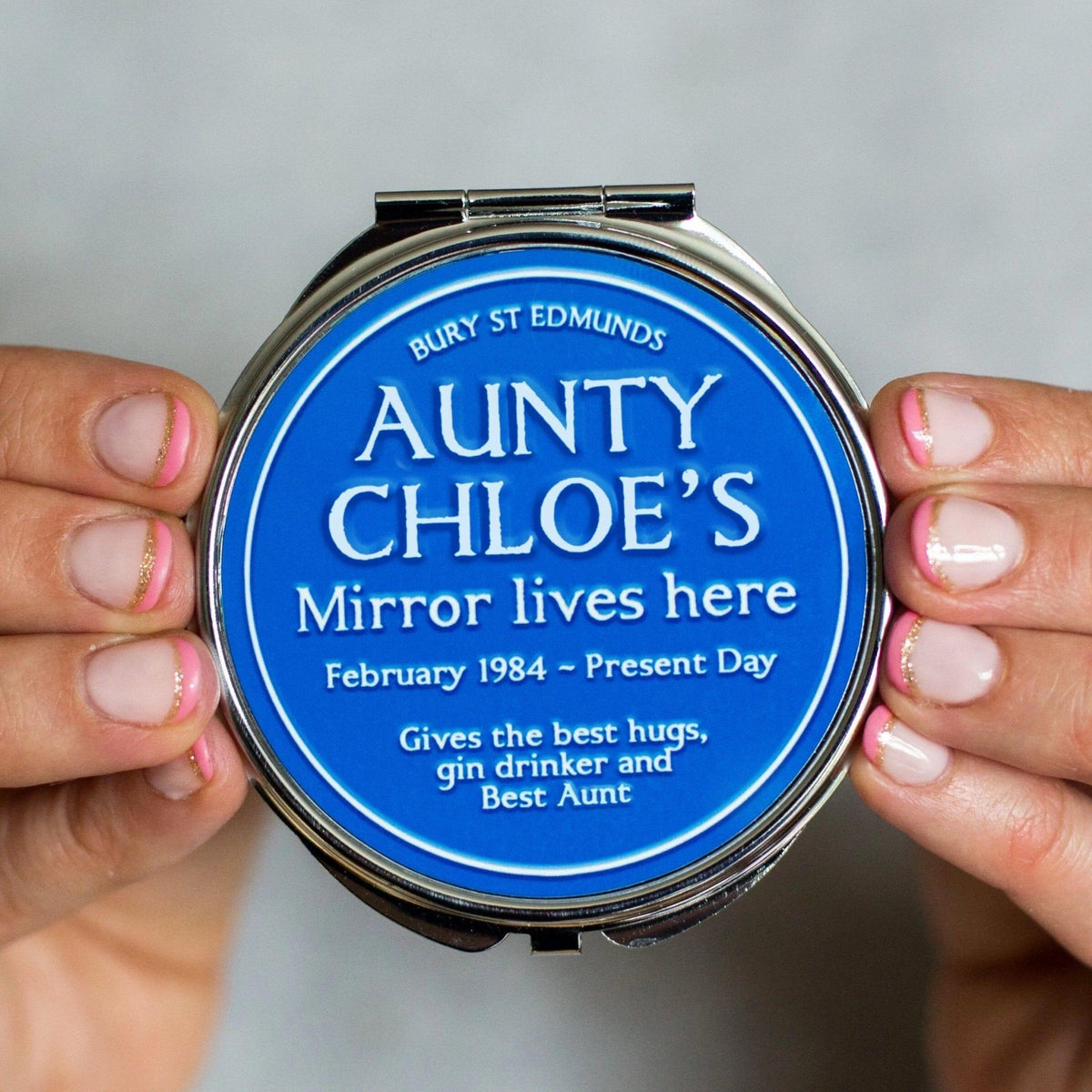Personalised Compact Mirror for Aunt - Of Life & Lemons®