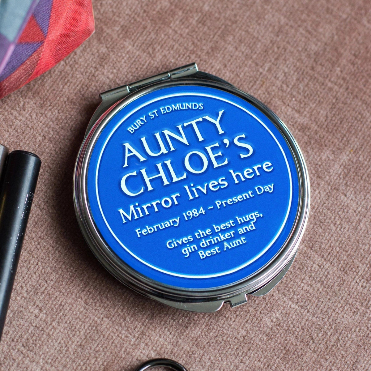 Personalised Compact Mirror for Aunt - Of Life & Lemons®