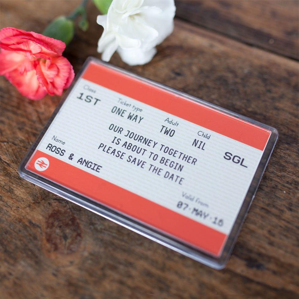 Train Ticket Save the Date Magnet - Of Life & Lemons®
