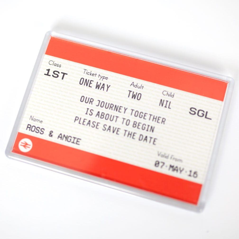 Train Ticket Save the Date Magnet - Of Life & Lemons®