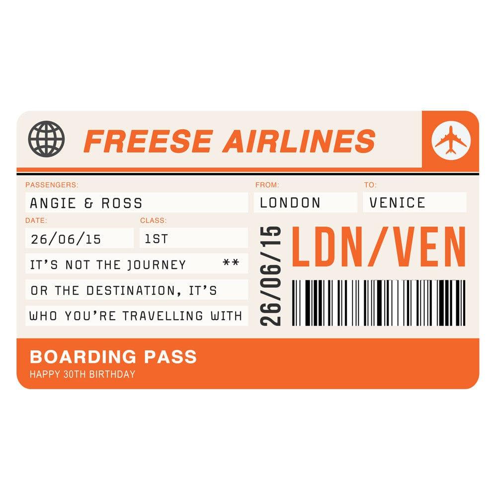 Personalised Boarding Pass Print - Of Life & Lemons®