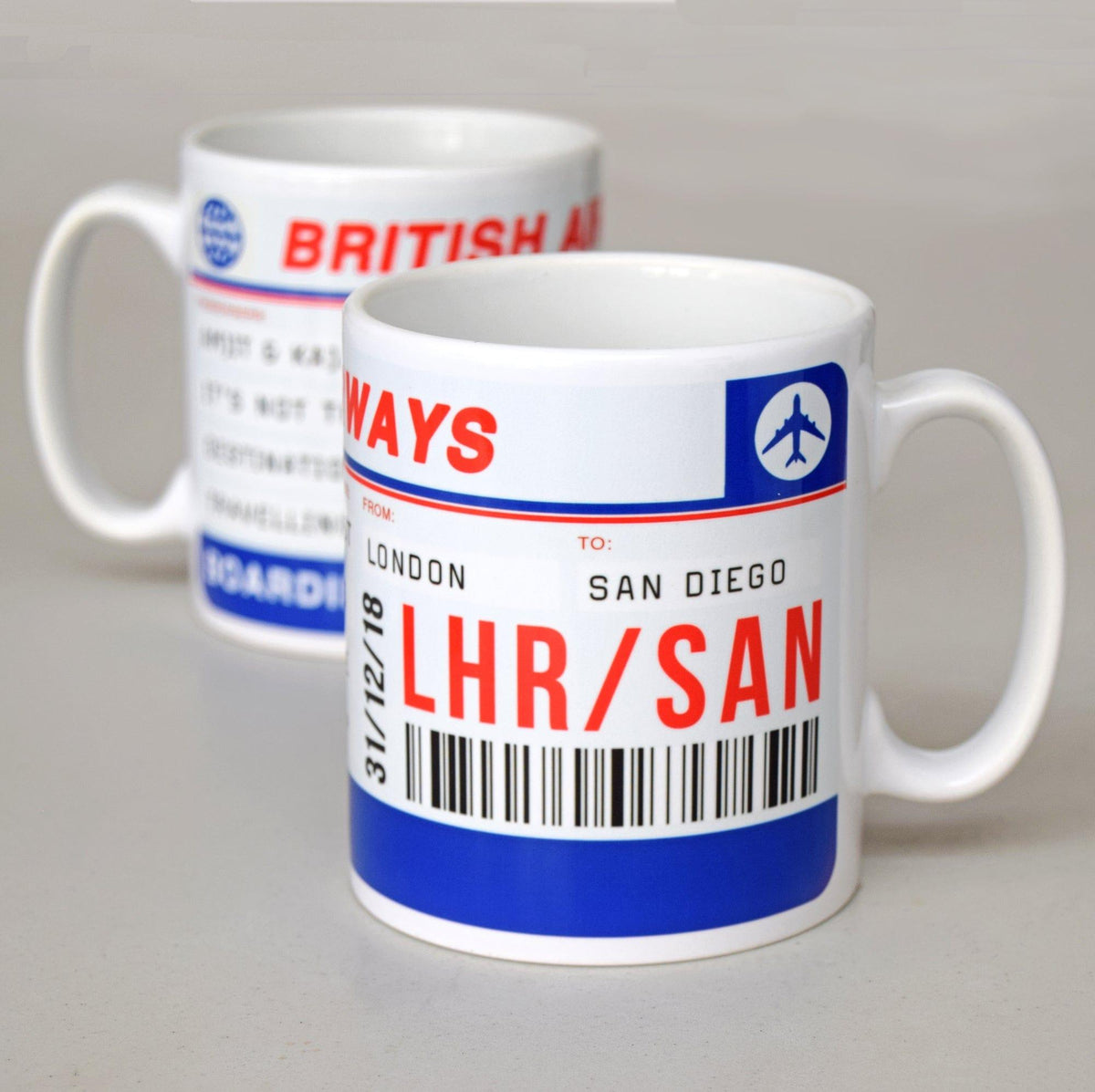 Personalised Boarding Pass Mug - Of Life & Lemons®