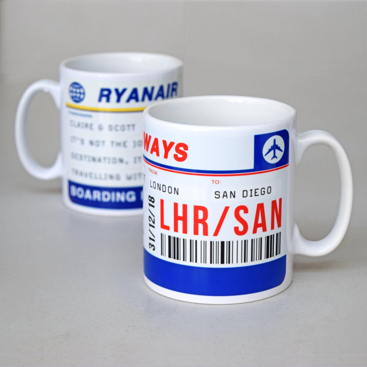 Personalised Boarding Pass Mug - Of Life & Lemons®