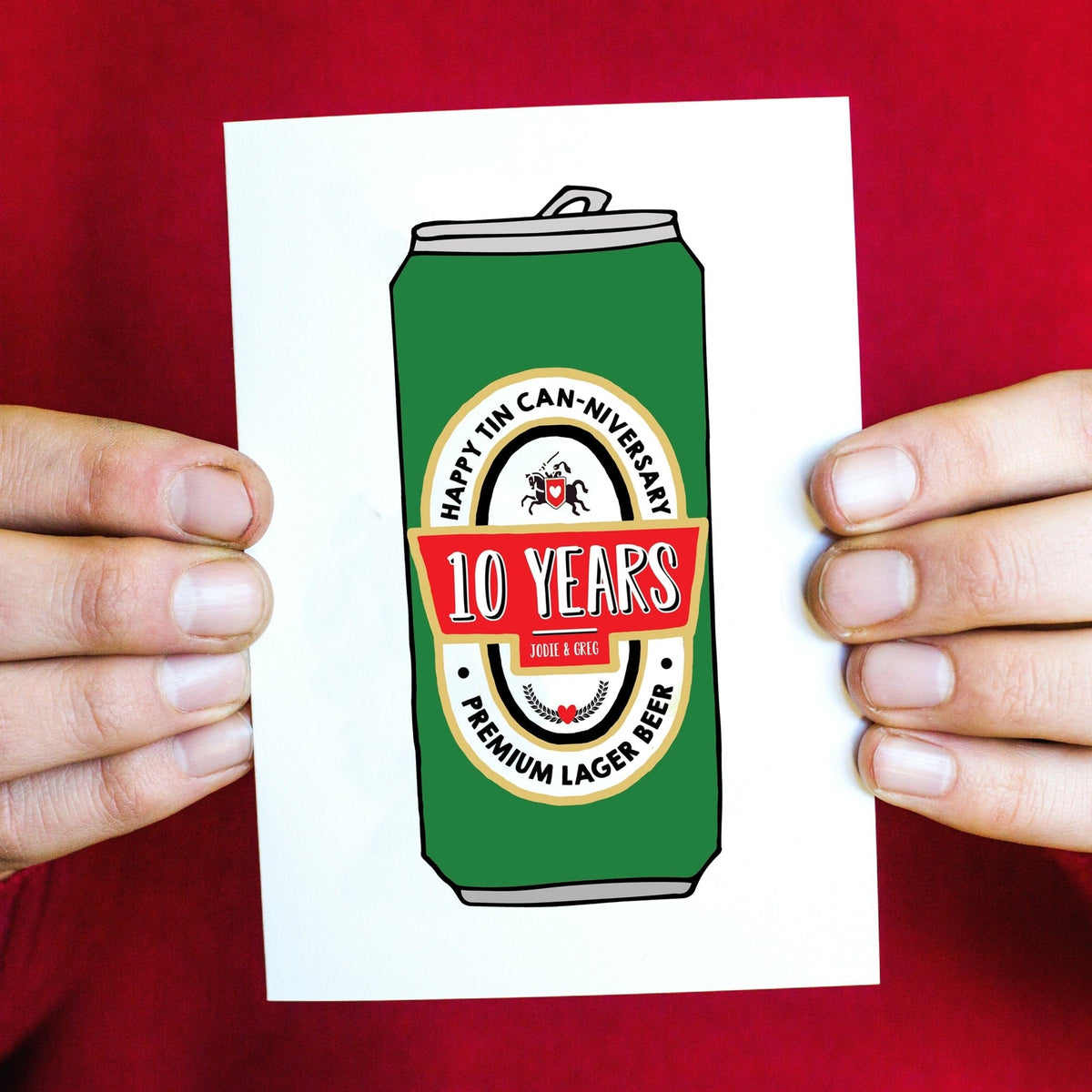 Personalised Beer 'Tin' 10th Anniversary Card - Of Life & Lemons®