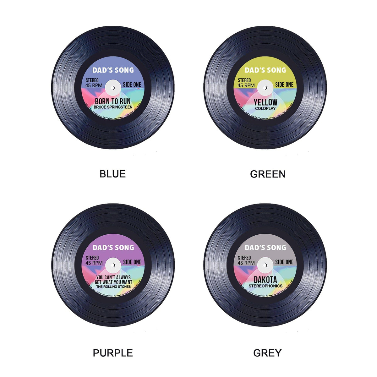 'Dad's Song' Personalised Vinyl Keyring for Dad - Of Life & Lemons®