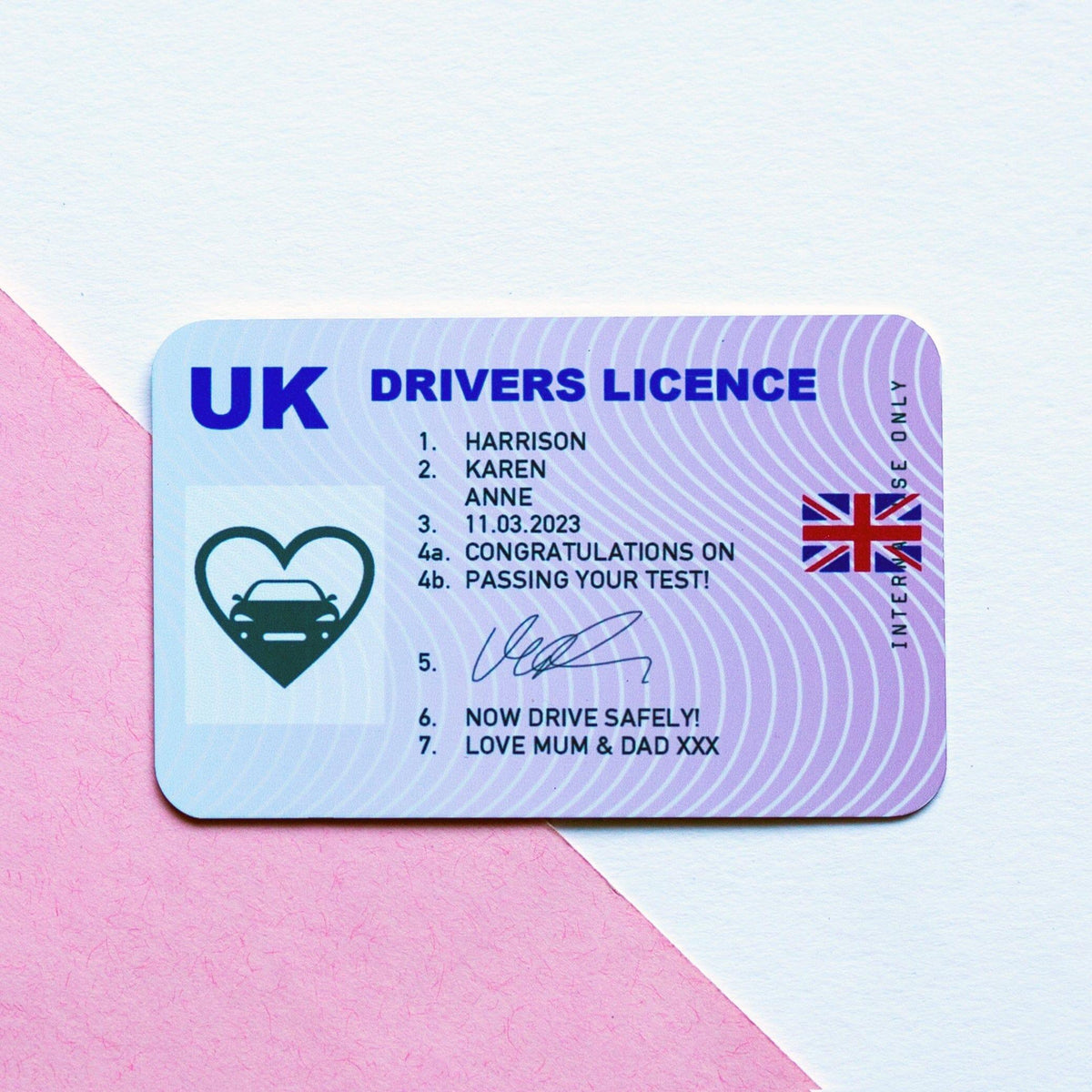 Personalised Driving License Wallet Insert - Of Life & Lemons®
