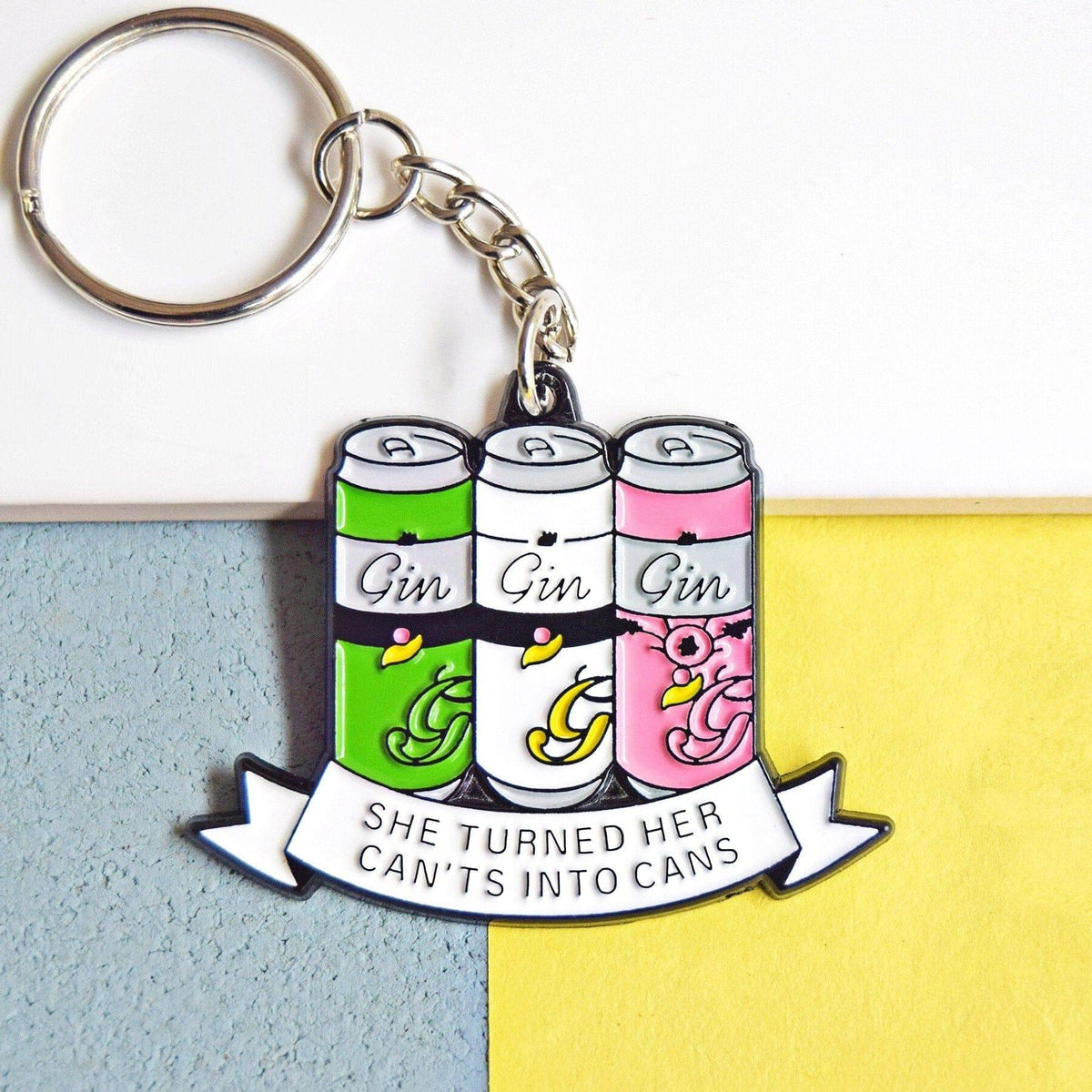 'She Turned Her Can'ts Into Cans' Funny Gin Keyring - Of Life & Lemons®