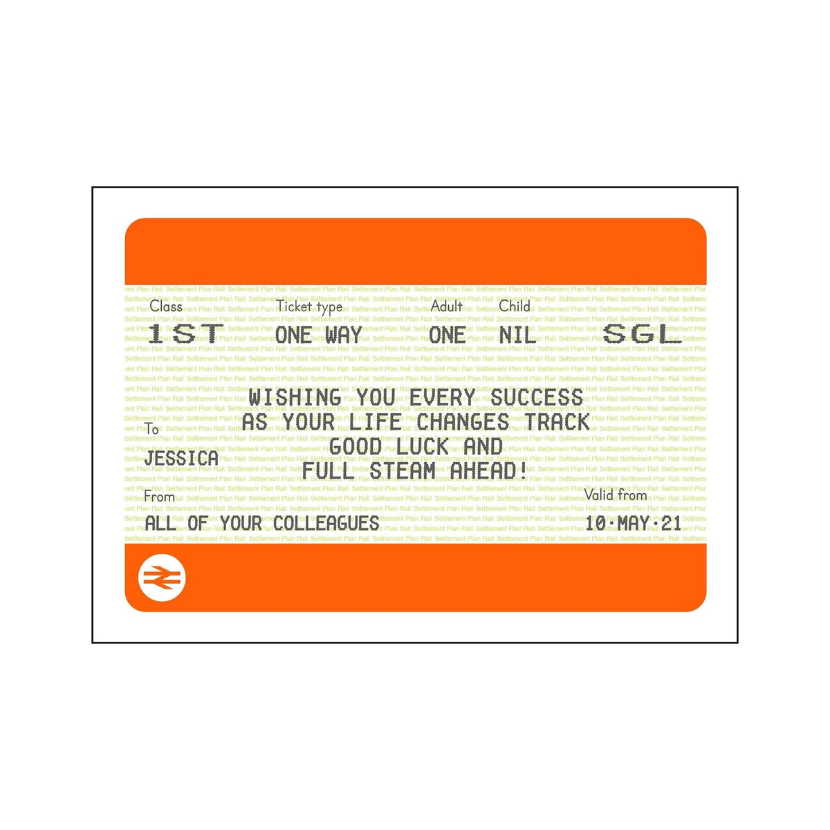 Personalised Good Luck Train Ticket Print - Of Life & Lemons®