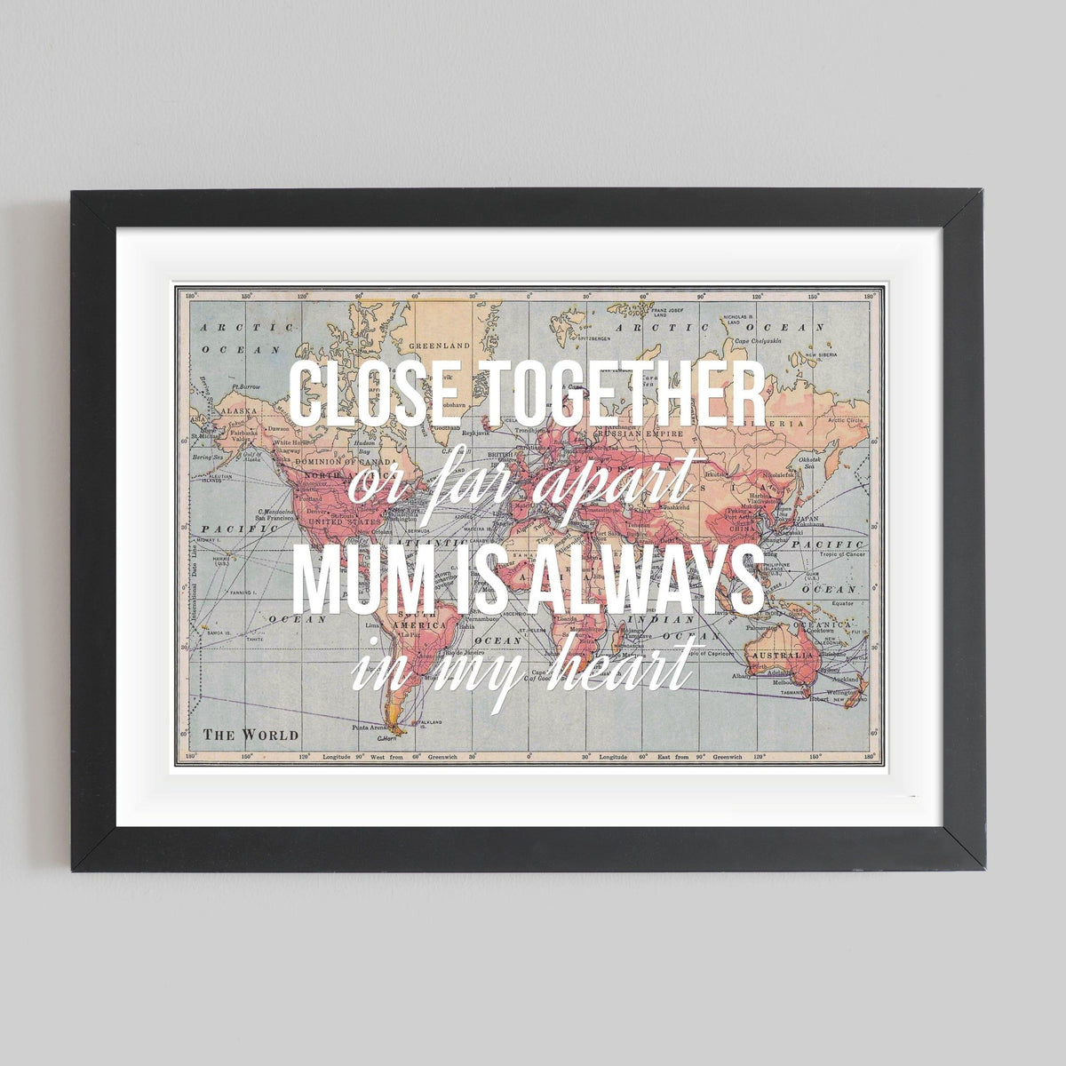 Personalised World Map Print for Mum - Of Life & Lemons®