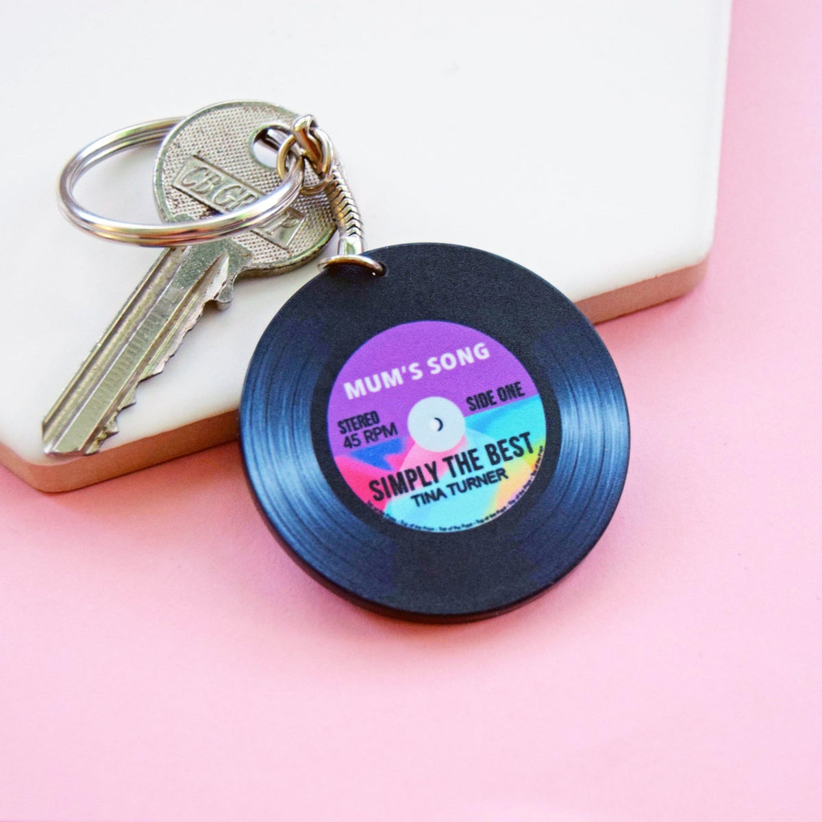 'Mum's Song' Personalised Vinyl Keyring for Mum - Of Life & Lemons®
