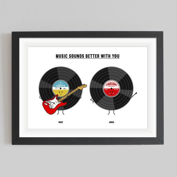 'Music Sounds Better With You' Personalised Print Of Life & Lemons®
