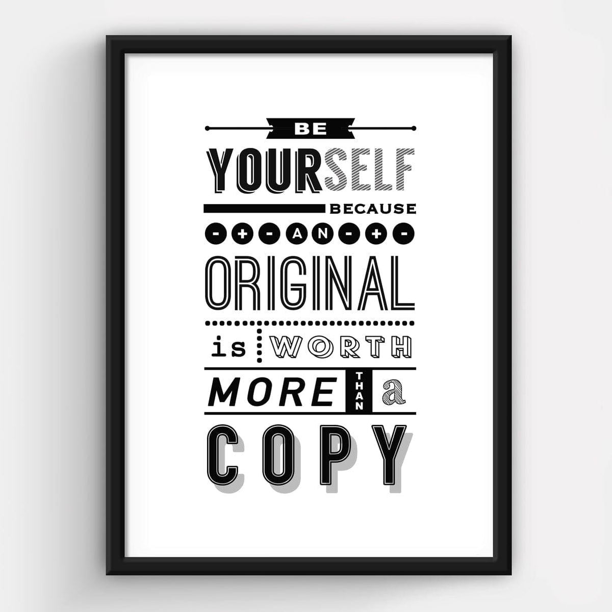 'Be Yourself' Typography Print - Of Life & Lemons®