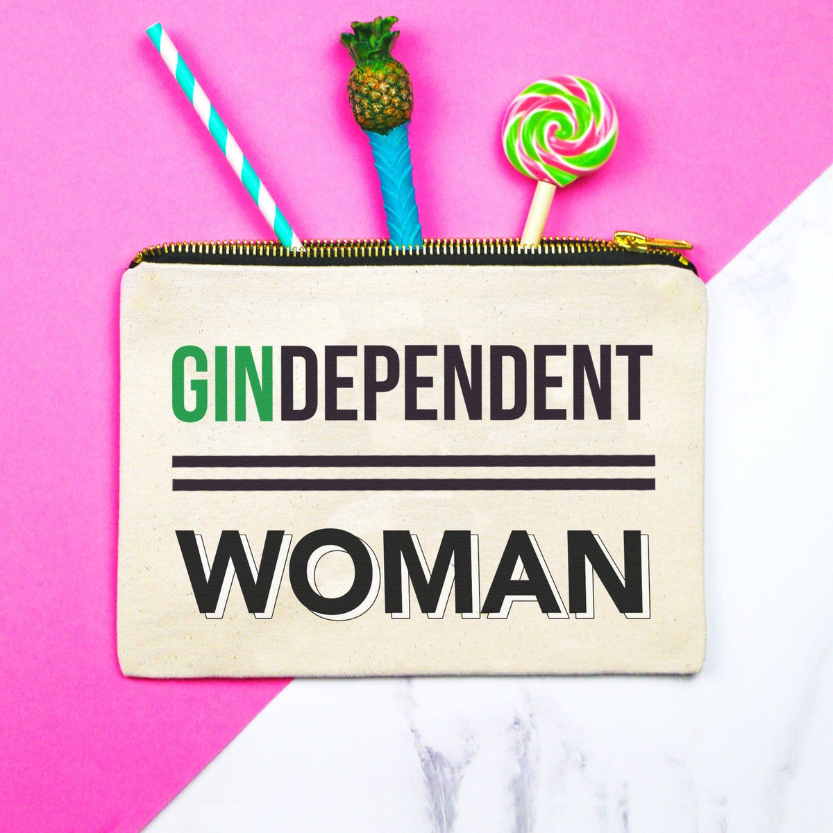 'GINdependent Woman' Gin Make up Bag - Of Life & Lemons®