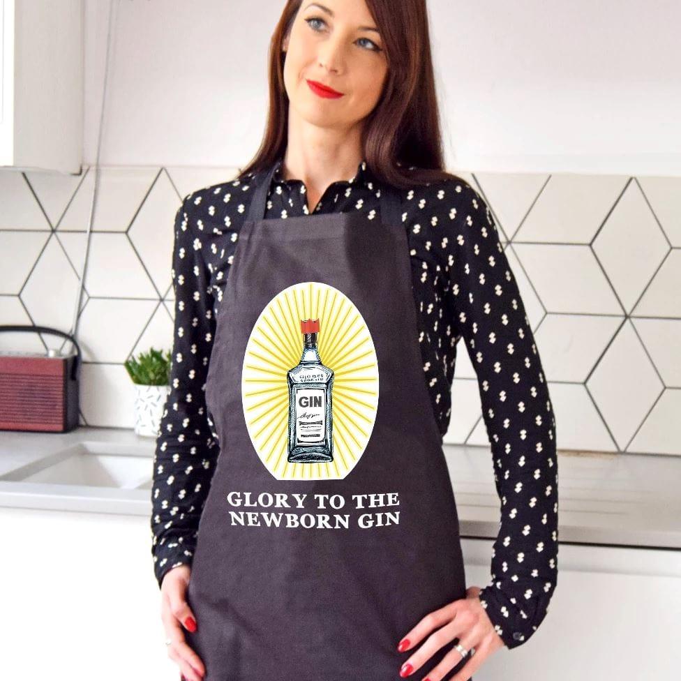 'Glory to the Newborn Gin' Christmas Apron - Of Life & Lemons®