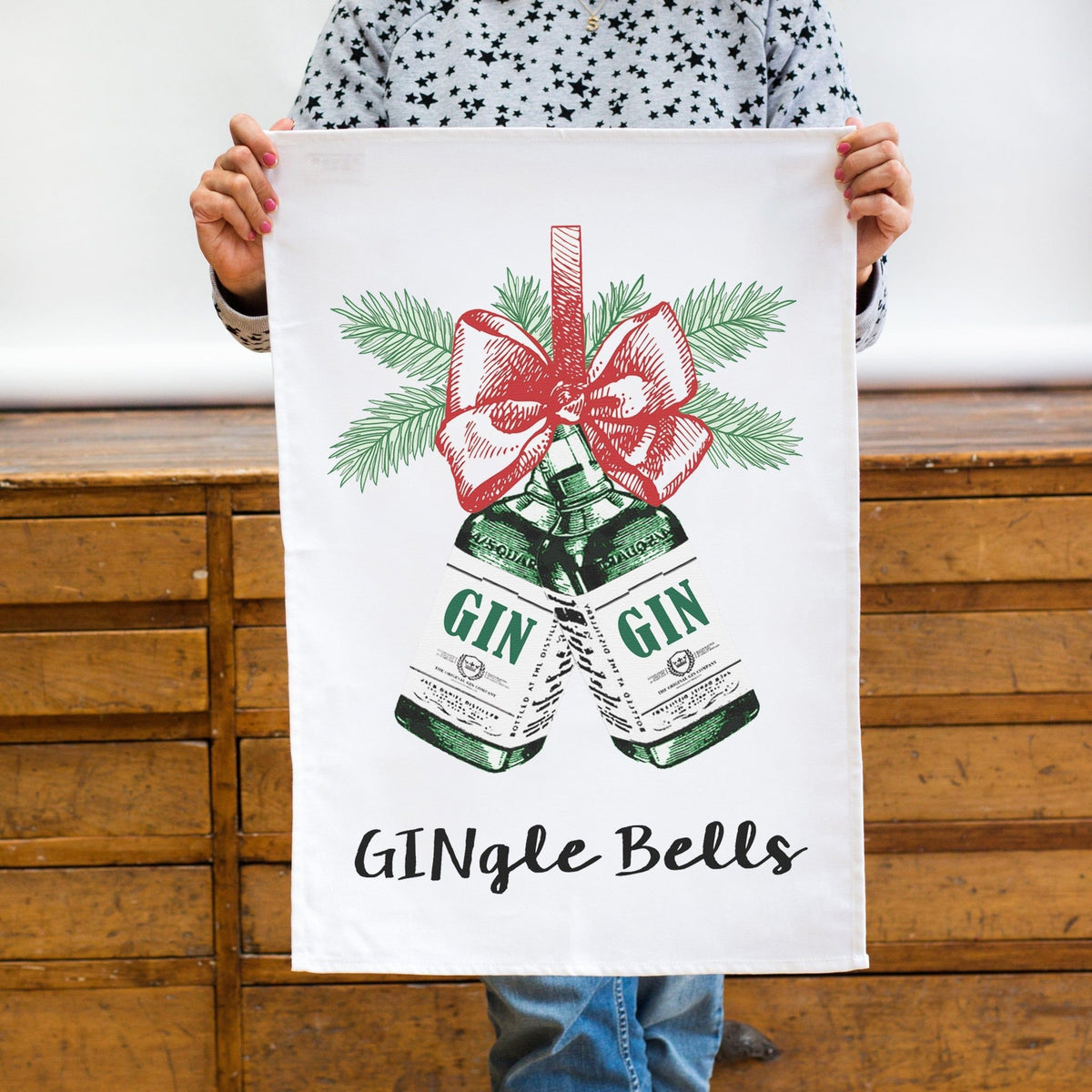 'GINgle Bells' Christmas Tea Towel - Of Life & Lemons®