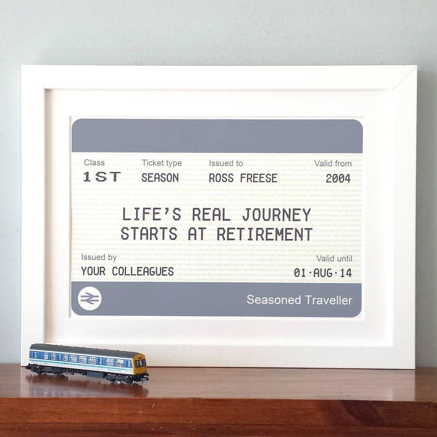Personalised Train Ticket Retirement Print - Of Life & Lemons®