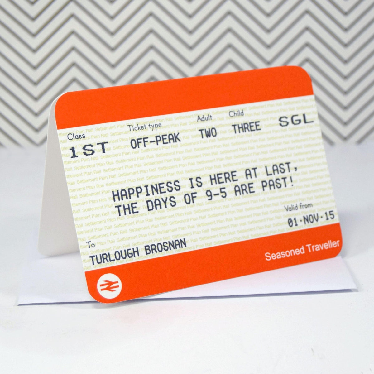 Personalised Train Ticket Retirement Card - Of Life & Lemons®