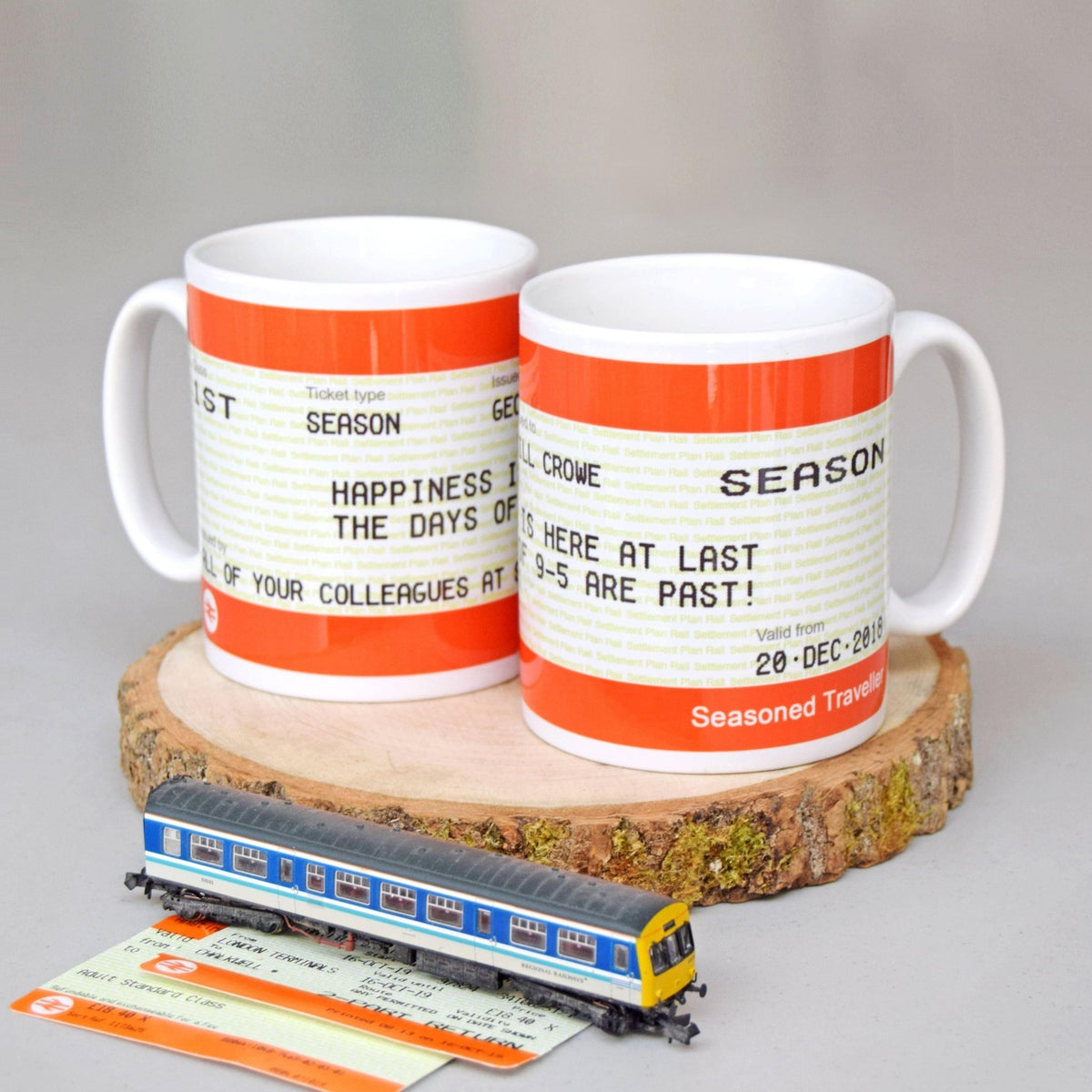 Personalised Train Ticket Retirement Mug - Of Life & Lemons®