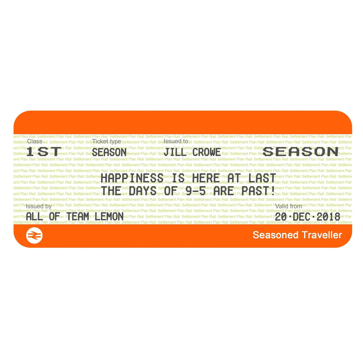 Personalised Train Ticket Retirement Mug - Of Life & Lemons®