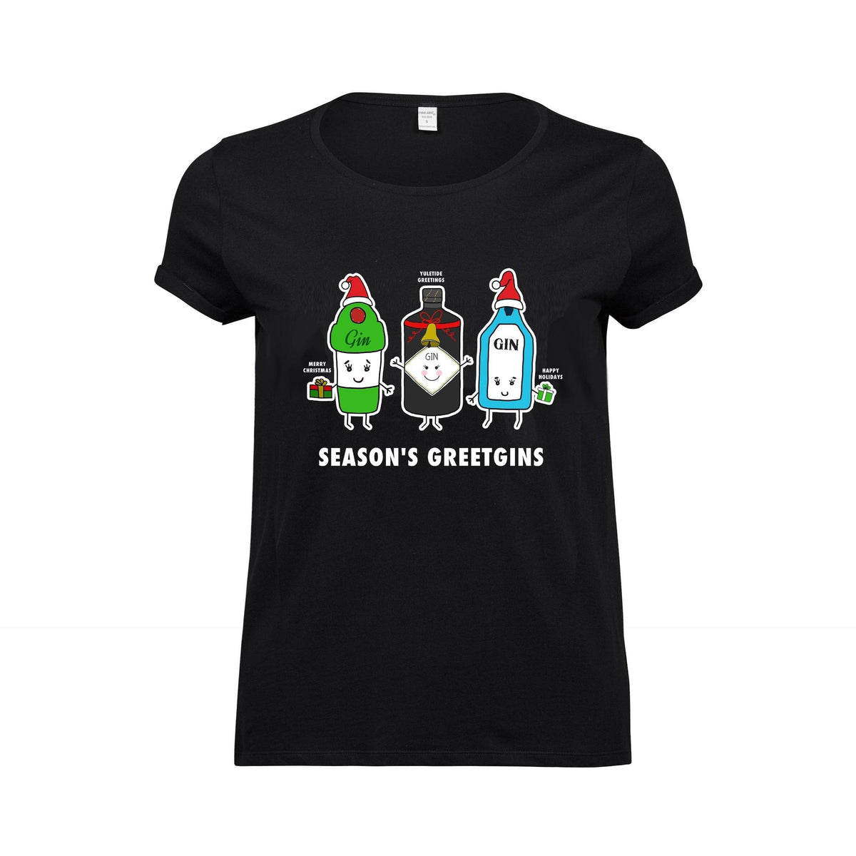 'Season's GreetGINS' Ladies Christmas T-Shirt - Of Life & Lemons®