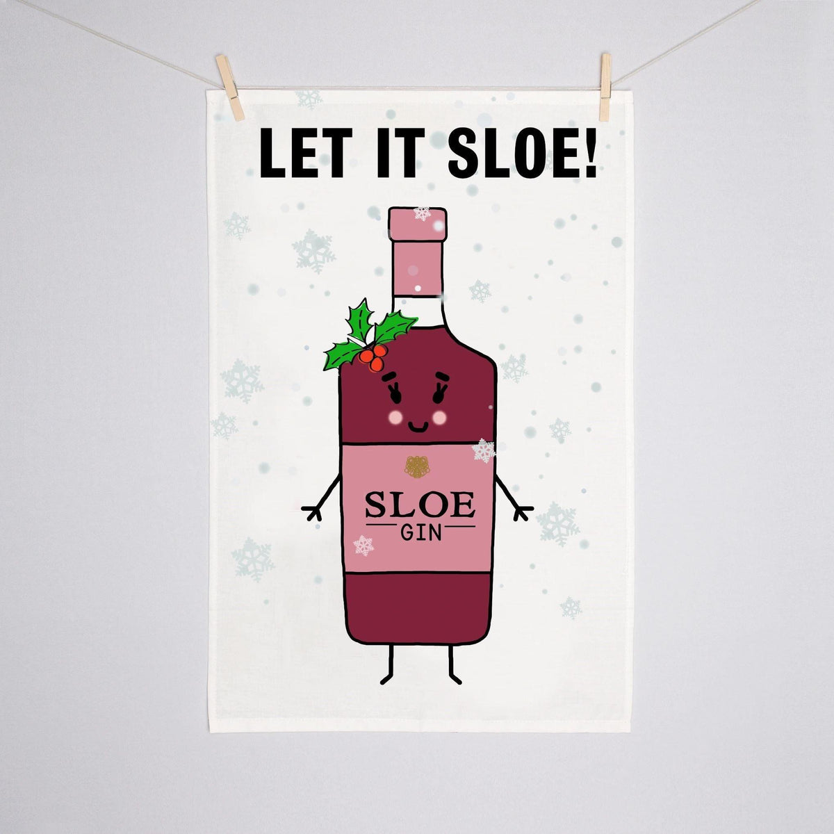 Funny Sloe Gin Christmas Tea Towel - Of Life & Lemons®