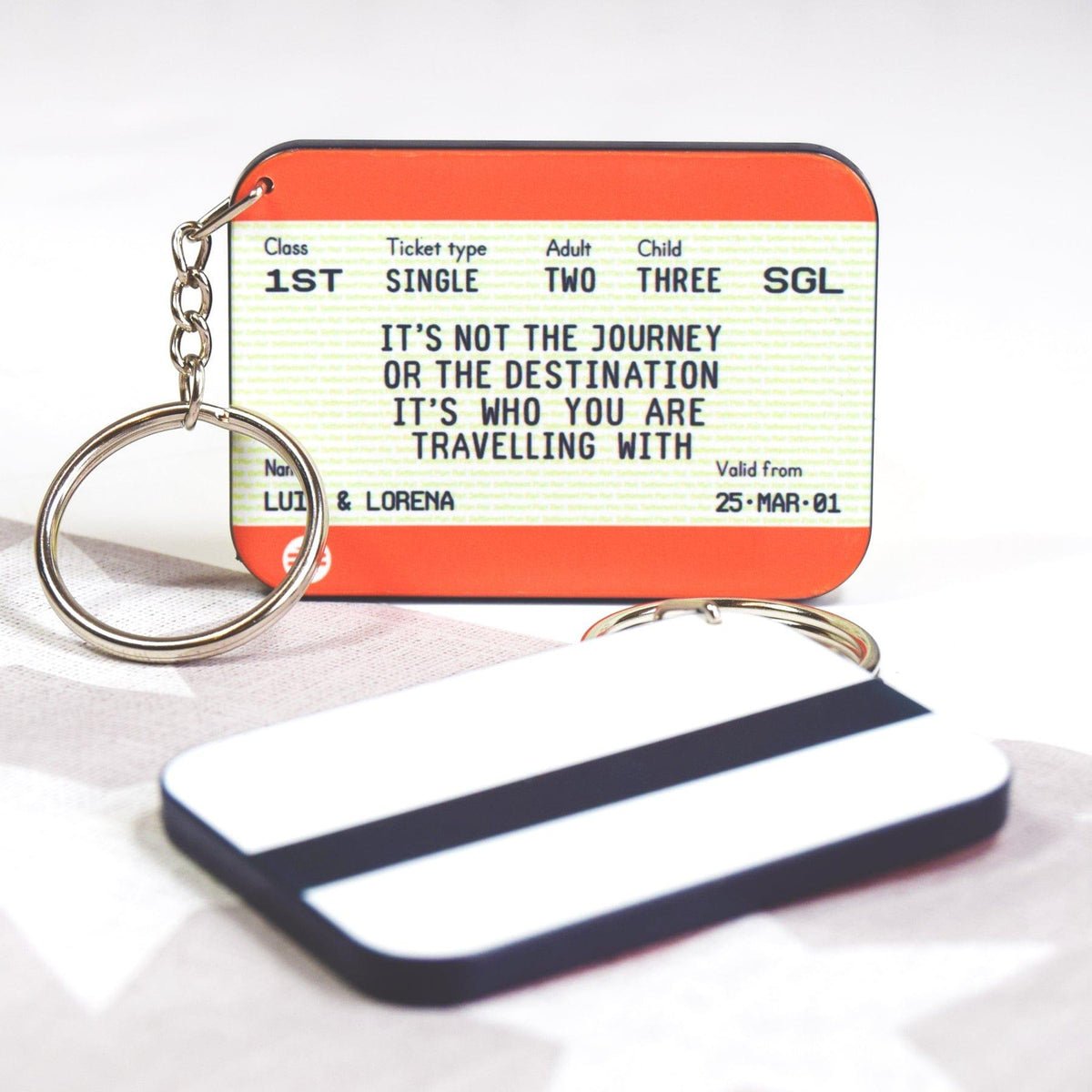 Personalised Train Ticket Keyring - Of Life & Lemons®