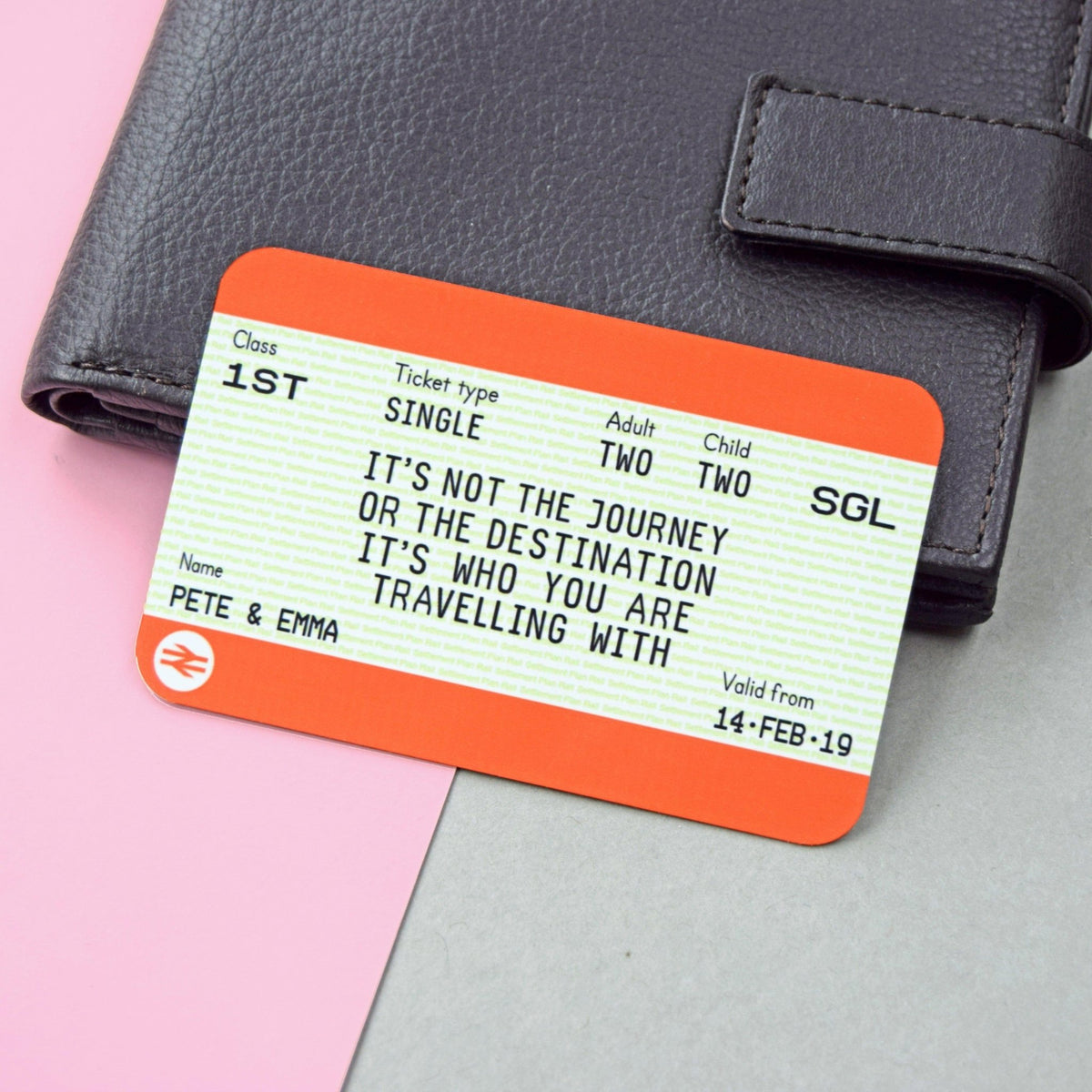 Personalised Train Ticket Wallet Keepsake - Of Life & Lemons®