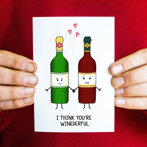 'Winederful' Funny Wine Valentine's Card Cards for your Other Half Of Life & Lemons 