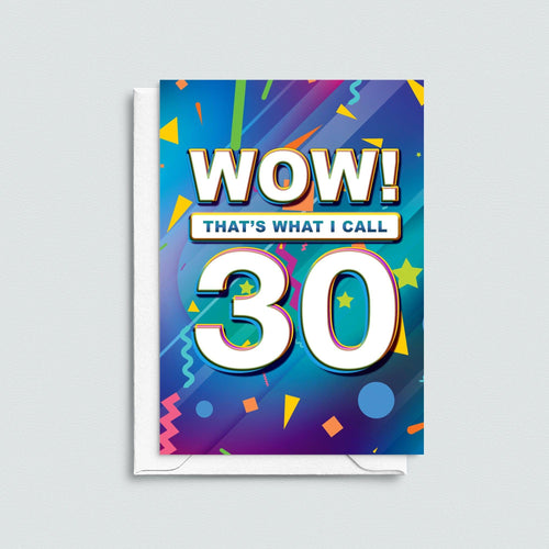 30th birthday card based on the now that's what I call music albums