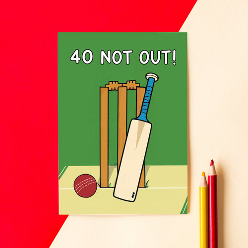 cricket pun card for 40th birthday