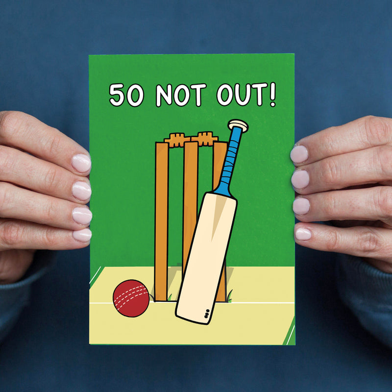Funny Cricket 50th Birthday Card